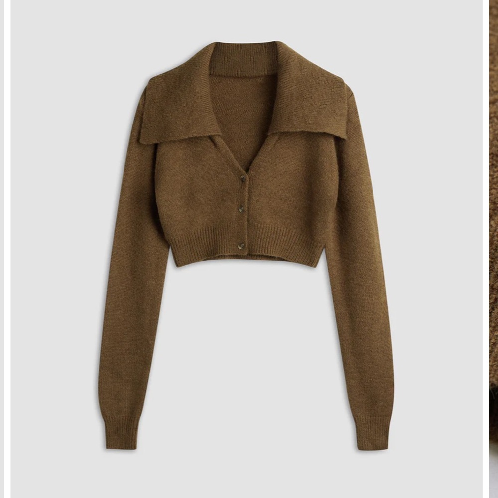 Cropped Collared Cardigan - NWT